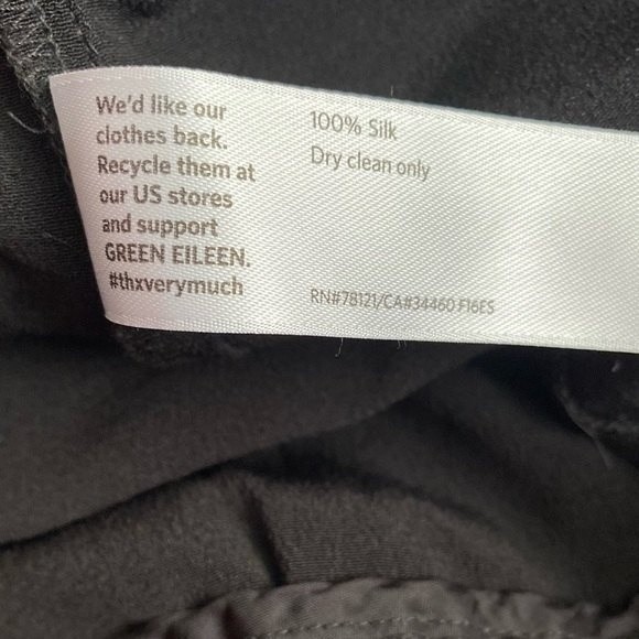 Eileen Fisher Black Silk Pull On Trousers - Picture 4 of 4